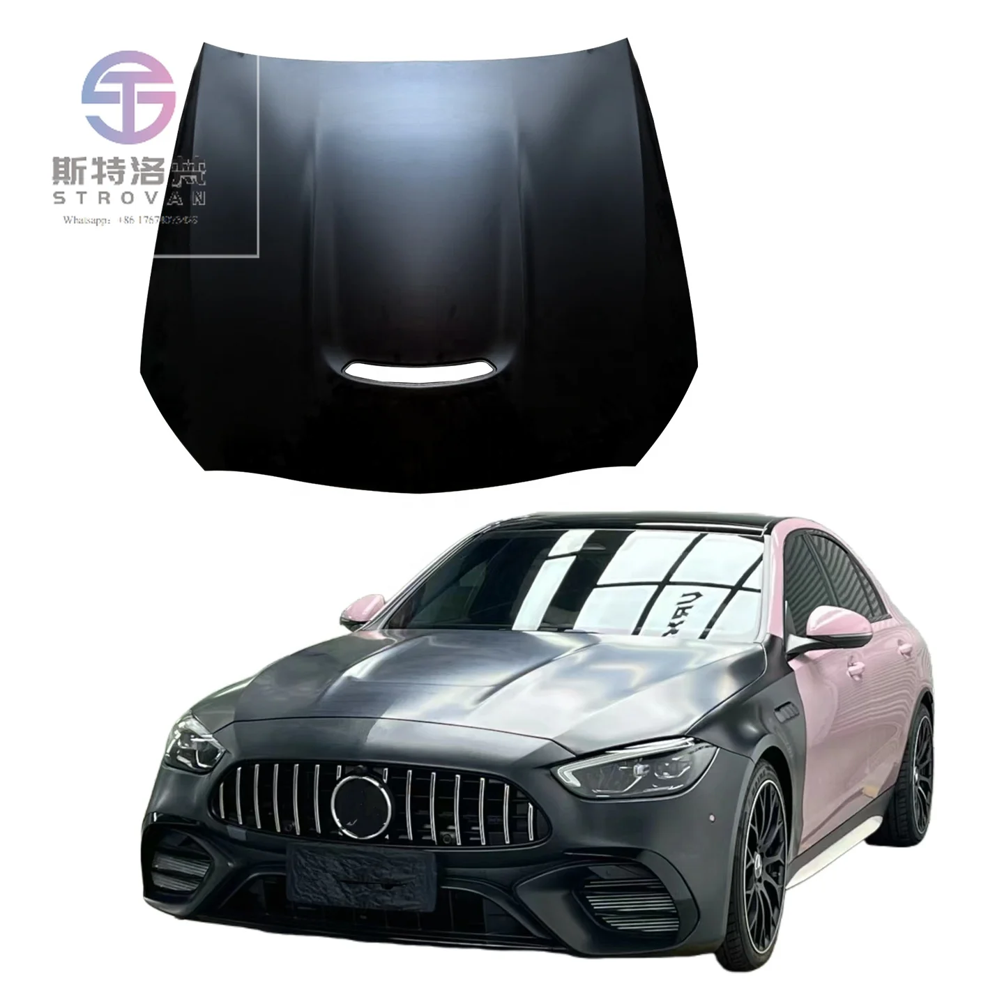 For Mercedes Benz C-class W206 Engine Hood Upgrade C63 Bonnet Sedan Car Front Hood Cover