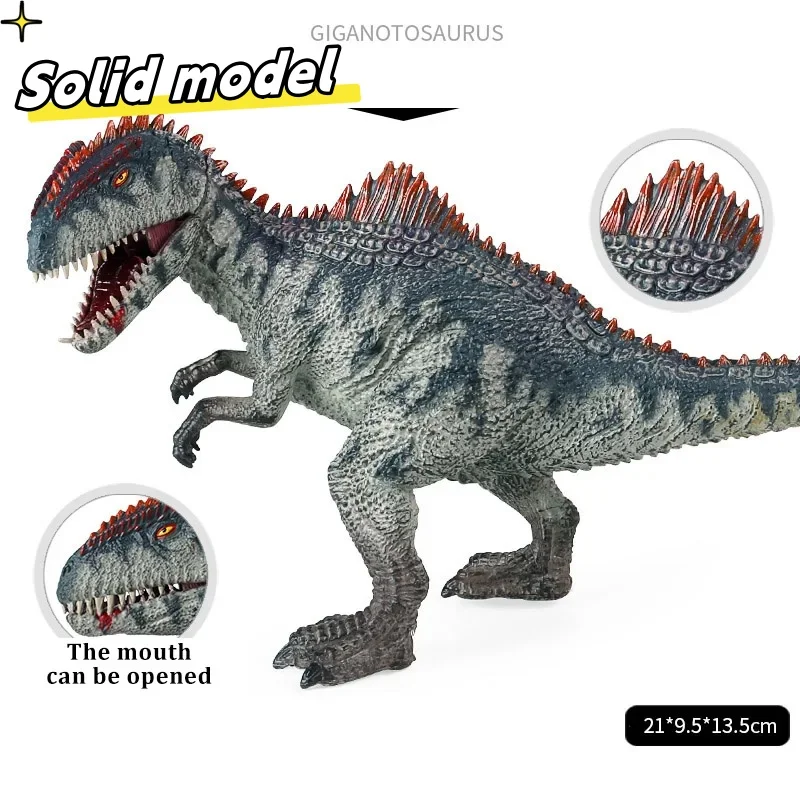 Jurassic Dinosaur Simulation Model, Big Giganotosaurus Action Figures, Dino com Gramado, Coto de árvore, Cena de cacto, Figurinhas Brinquedos, Presentes