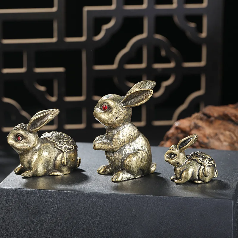 

Easter Decoration Ornament Brass Rabbit Cobra Cat Mouse Sculpture For Tea Table Decoration Solid Simulation Animal Ornament 2025
