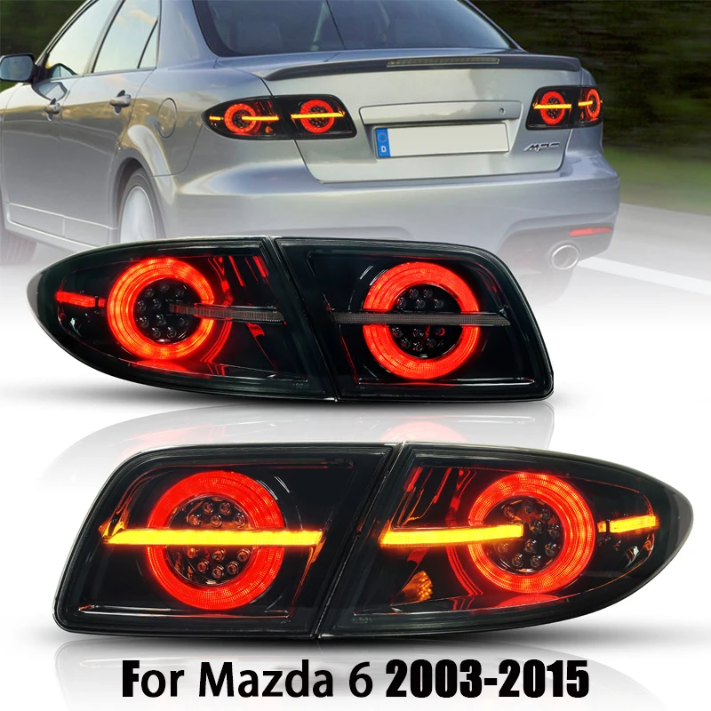 

LED Tail Lights for Mazda 6 2003-2015 Start-up Animation Sequential Signal Rear Lamps Assembly