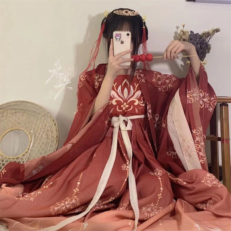 

Women Hanfu Dress Traditional Chinese Cloth Outfit Ancient Folk Dance Stage Costumes Oriental Fairy Princess Cosplay