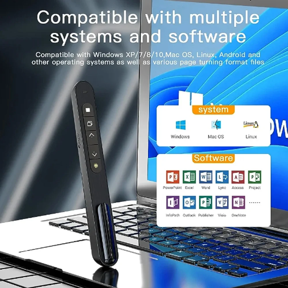 Wireless Page Turner Presenter Page Turning Pen Pointer Powerpoint Presentation Clicker USB PowerPoint