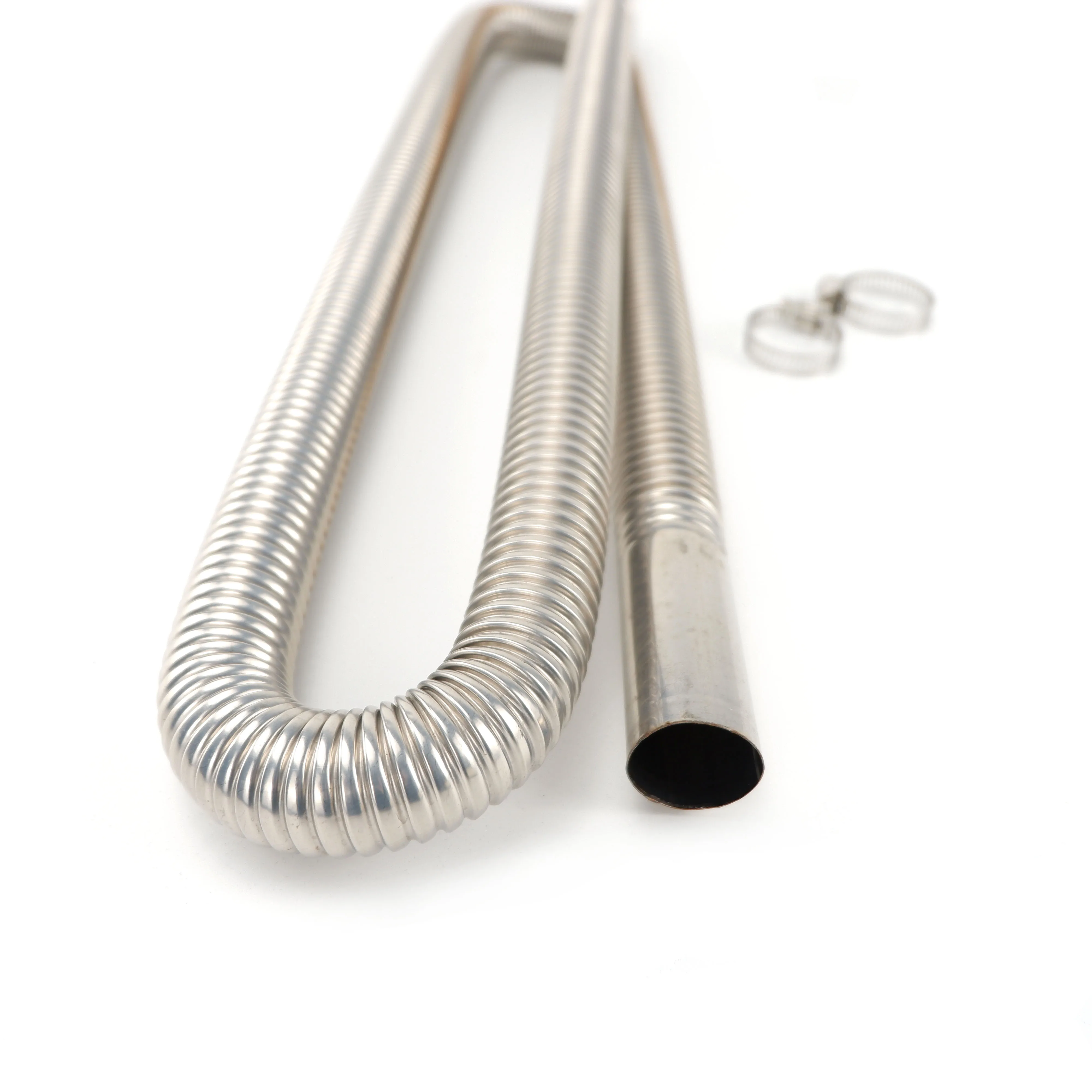 60cm Length 25mm Diameter Air Diesel Parking Heater Exhaust Pipe Tube Gas Vent Hose For Car Heater Silver Stainless Steel