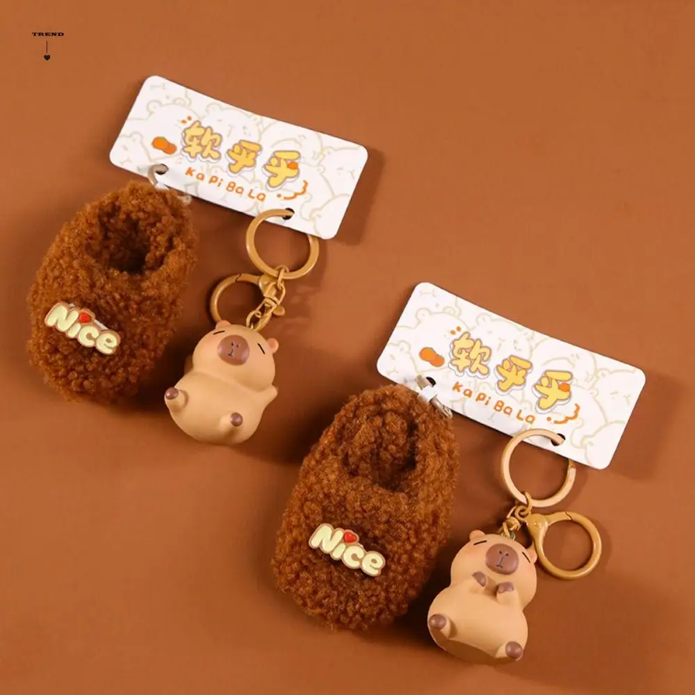 

Lovely Cartoon Capybara Plush Keychain Animal Sweet Plush Couple Keychains Kawaii Fun Capybara Plush Doll Car Key Pendant
