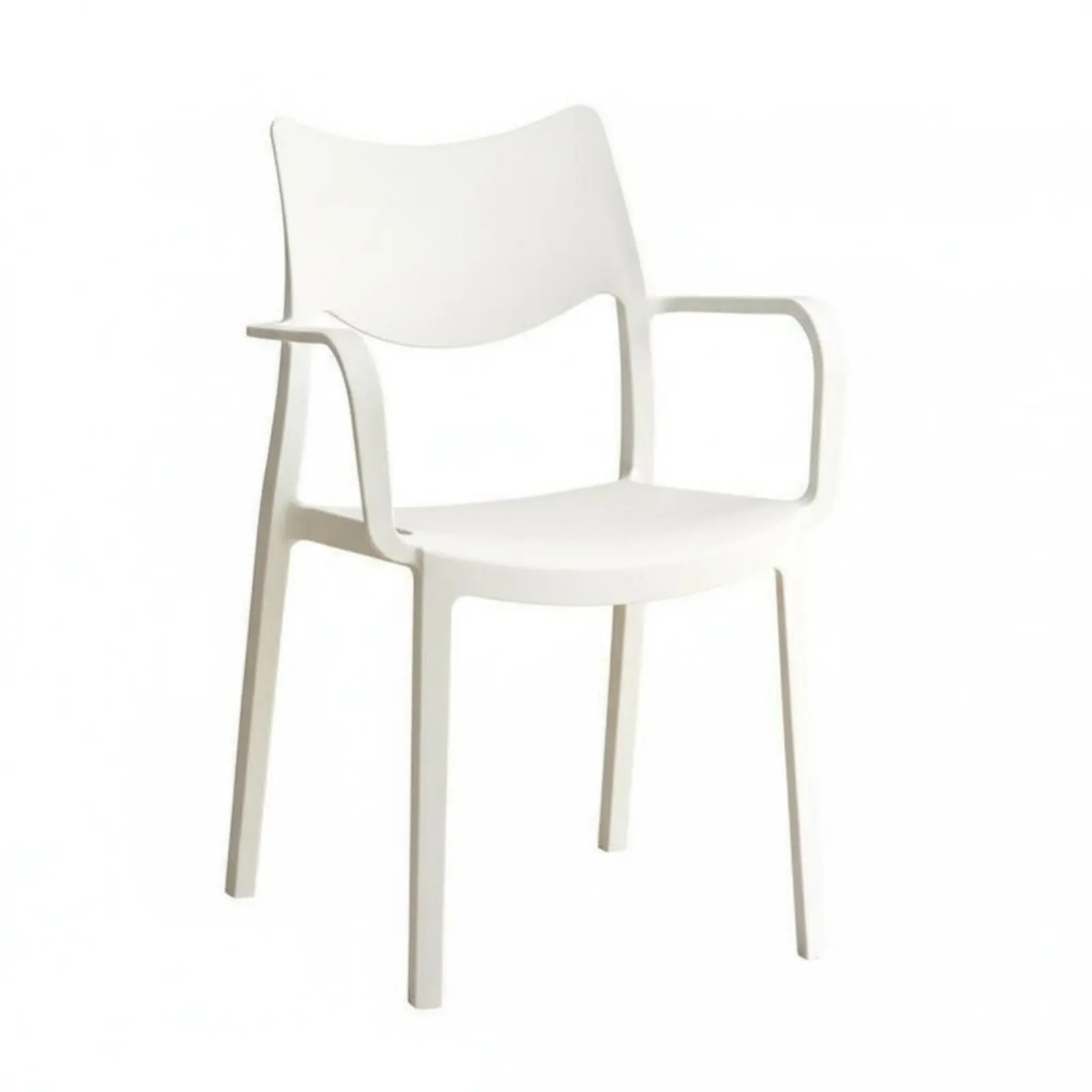 

Stackable Molded Armchair Space-Saving Dining Chair Sturdy Construction Easy Assembly for Families, Living Room, Balcony