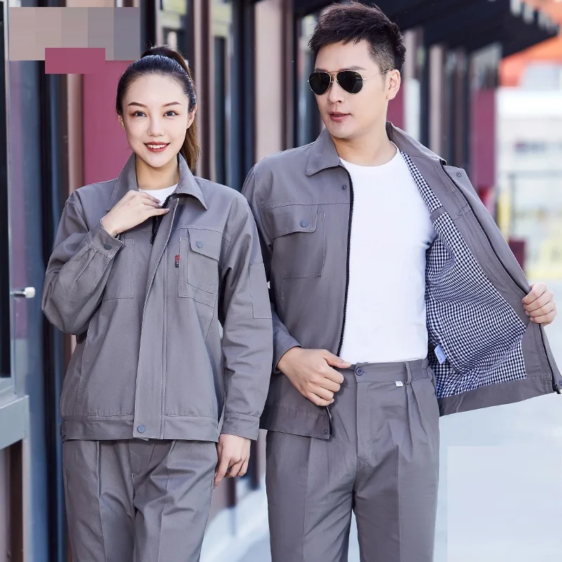 Pure Cotton Thick Work Coveralls Men's Wear-resistant Anti-scalding Welding Suit Solid Color Labor Protection Worker Uniforms 4x