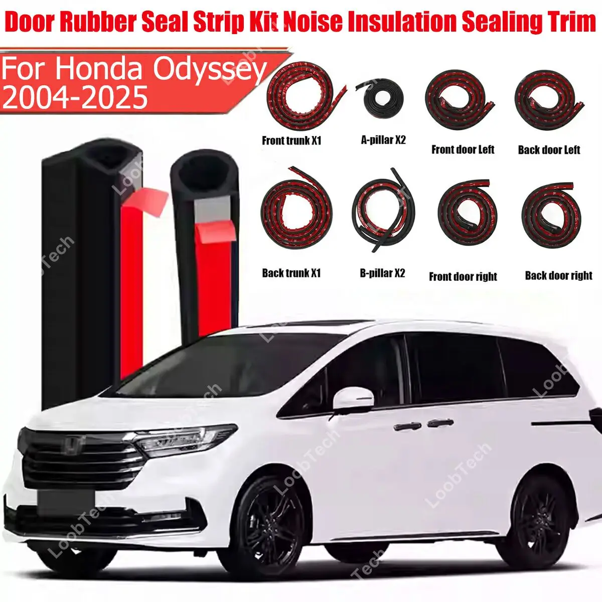 

Door Seal Strip Kit Rubber Weather Draft Wind Noise Reduction For Honda Odyssye Self Adhesive Door Engine Cover Soundproof Strip