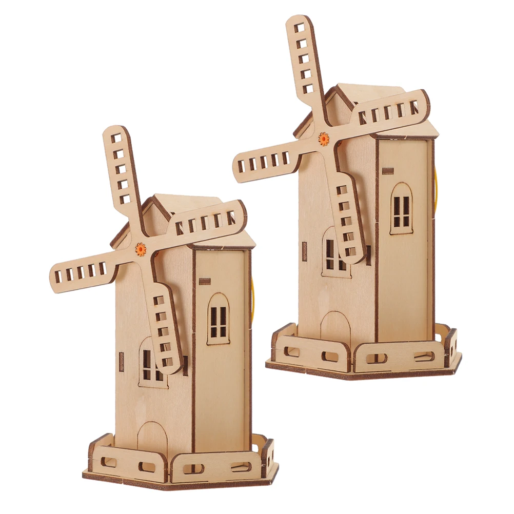 2 conjuntos de moinho de vento solar diy montagem brinquedos crianças kit ciência experimentos engenharia alimentado