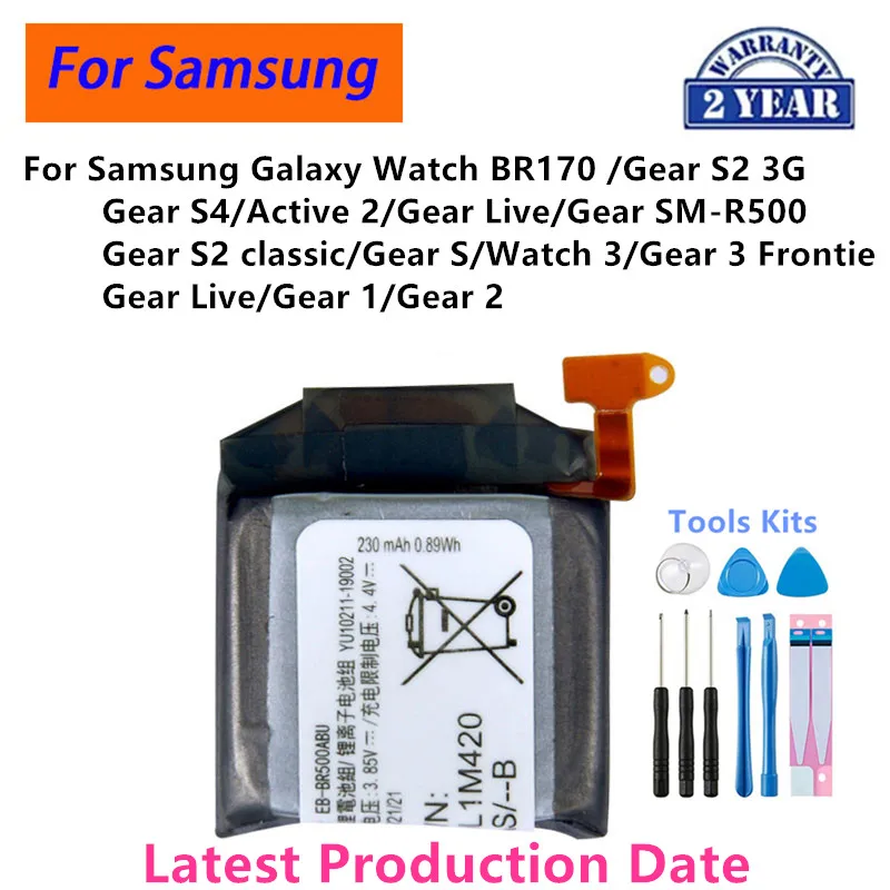 Brand New Battery For Samsung Galaxy Watch BR170 3 Gear 1 2 3G S4 R800 R810  R500 Active 2 Live S2 classic S R750 3 Frontier