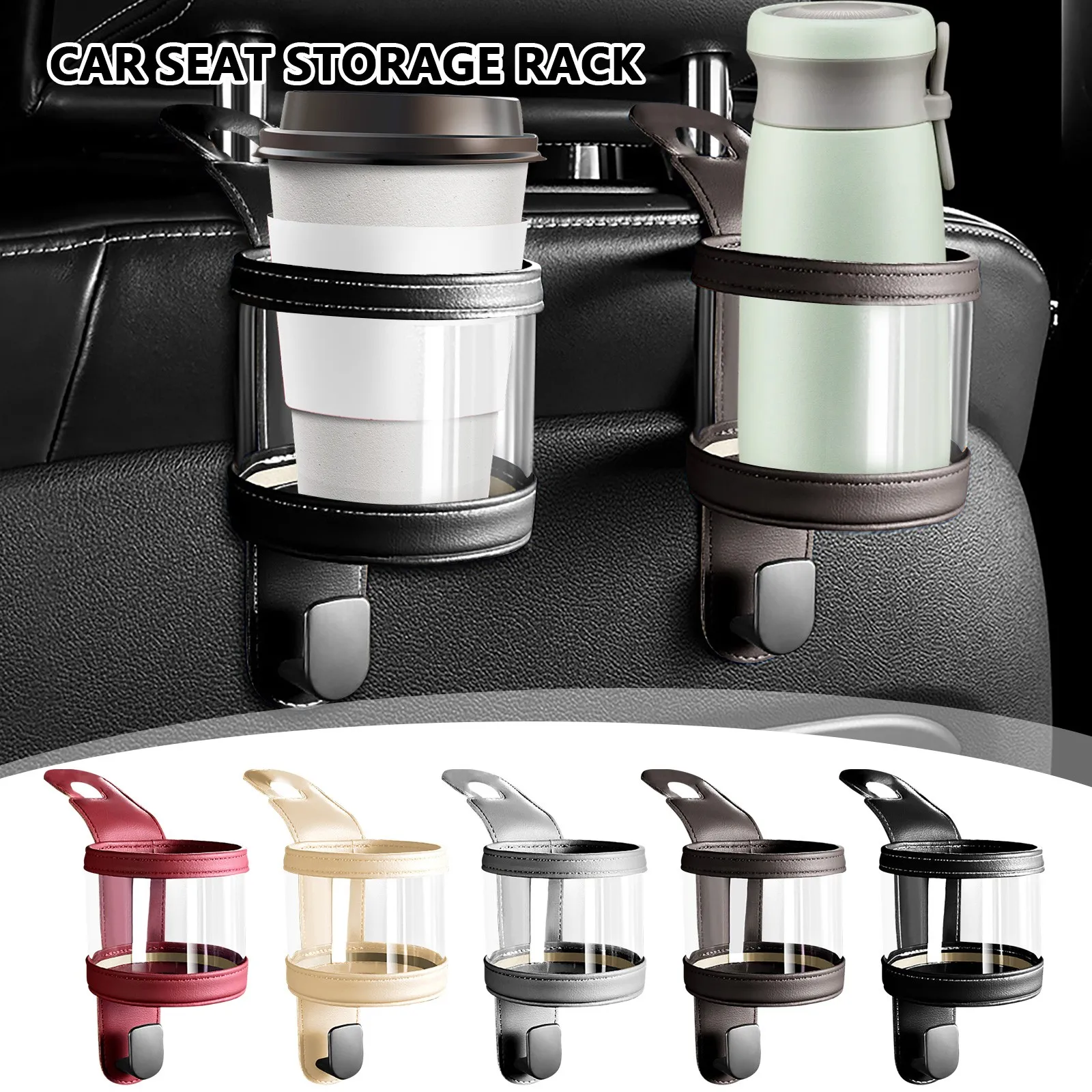 New Car Seat Headrest Hook Hanger Storage Organizer Universal With Cup Holder For Handbag Fit Universal Vehicle Car Accessories