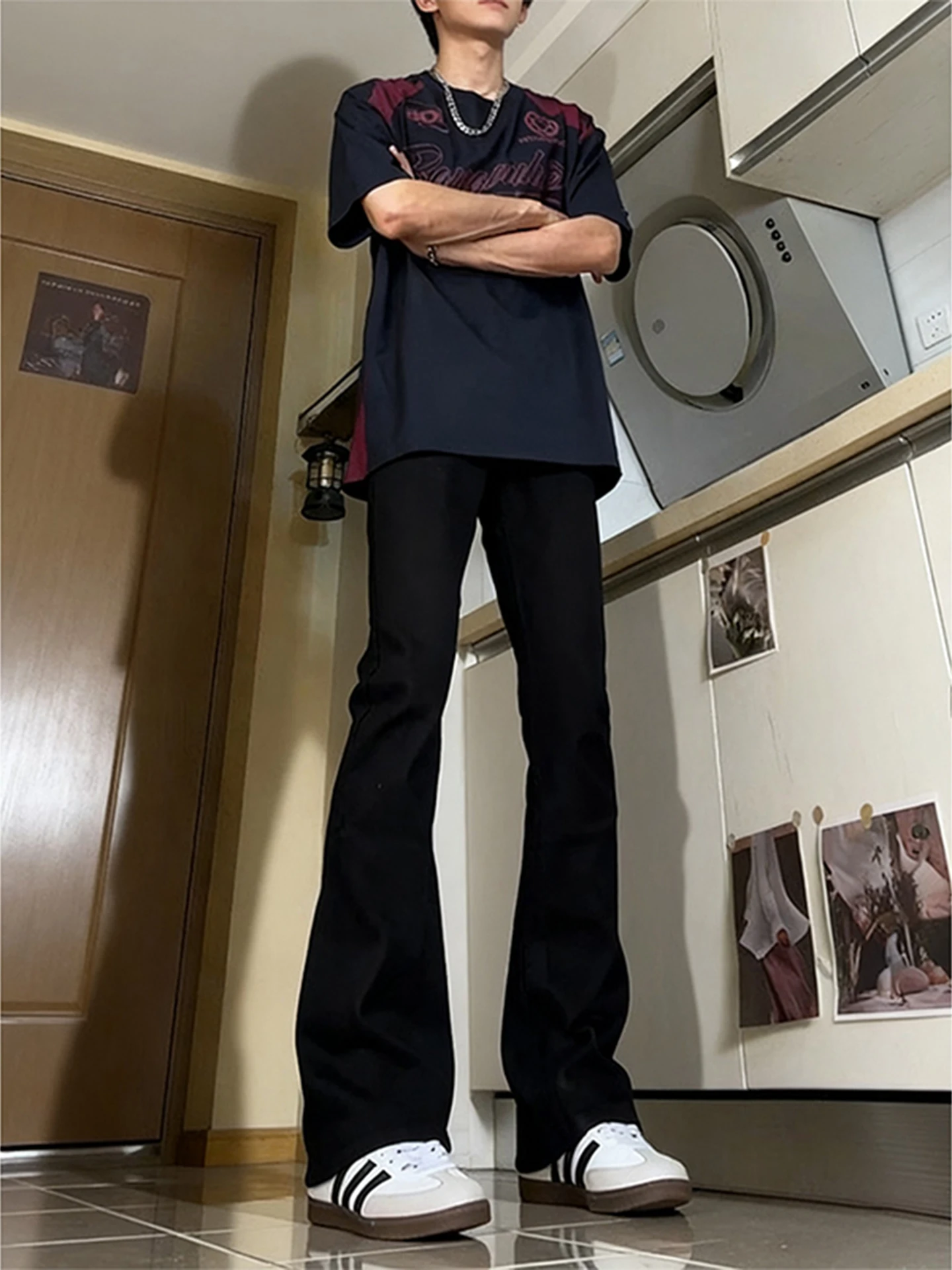 

Мужские джинсы Cleanfit Bla Knife Le Thiened Fce на подкладке, повседневные прямые джинсы в американском стиле High Street Vibe