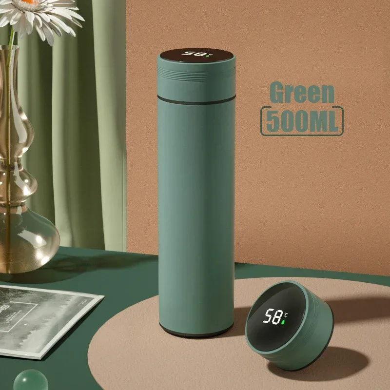 500ML Temperatuur Display Thermos Cup Roestvrij Staal Verdeeld Thermosfles Outdoor Vacuüm Geïsoleerde Cup Vaderdag Cadeau - afbeelding 1
