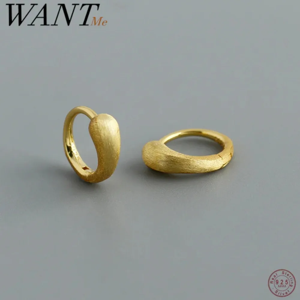 

Серьги-кольца WANTME из стерлингового серебра 925 пробы, матовые, простые, универсальные, для повседневной носки, модные, уникальные, для женщин