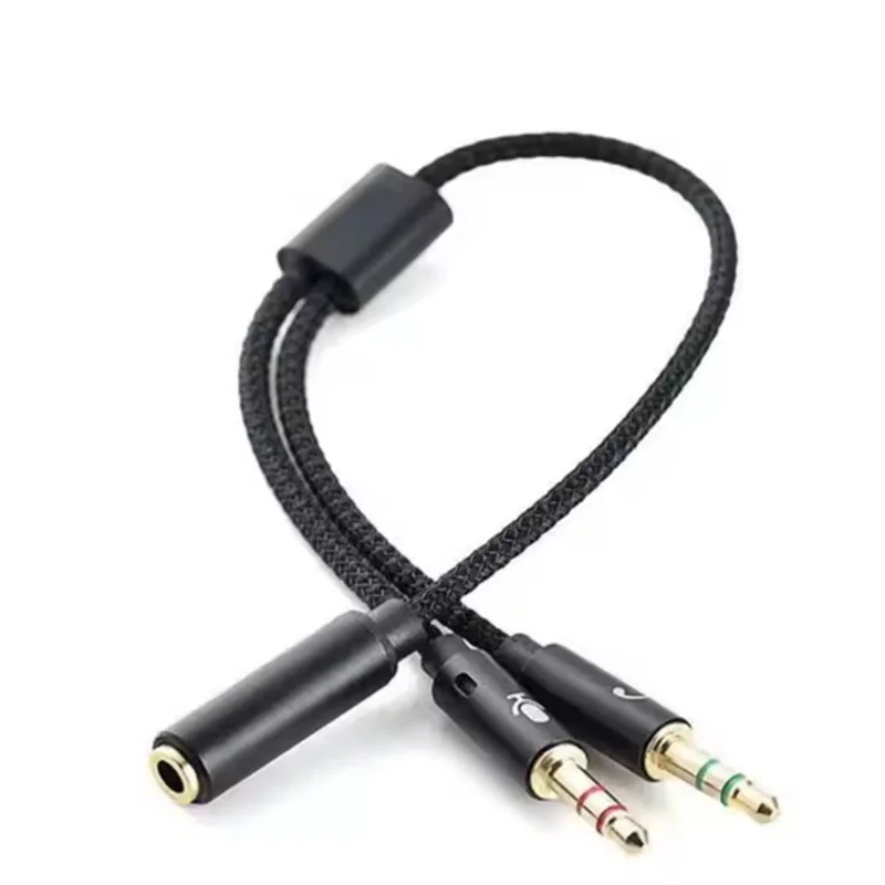 3.5 مللي متر سماعة الفاصل كابل 1 أنثى إلى 2 ذكر 3.5 مللي متر هيئة التصنيع العسكري الصوت Y الفاصل كابل سماعة إلى محول الكمبيوتر كابل مساعد #1