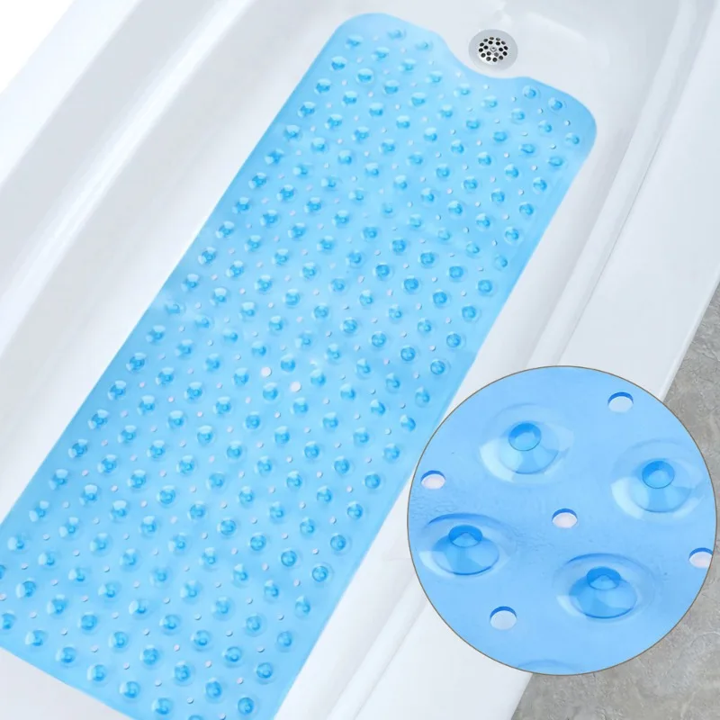 

40x100cm Large Non-Slip Bathtub Shower Mat Extra Long Safety Bath Bathroom Mat With Drainage Holes Washable Carpet Household Pad