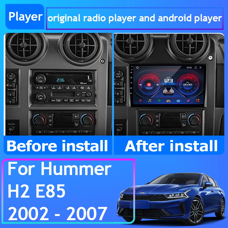 Car Radio Android 13 For Hummer H2 E85 2002 - 2007 Navigation GPS Android Auto Carplay Multimedia Player Stereo 4G Wifi No 2din