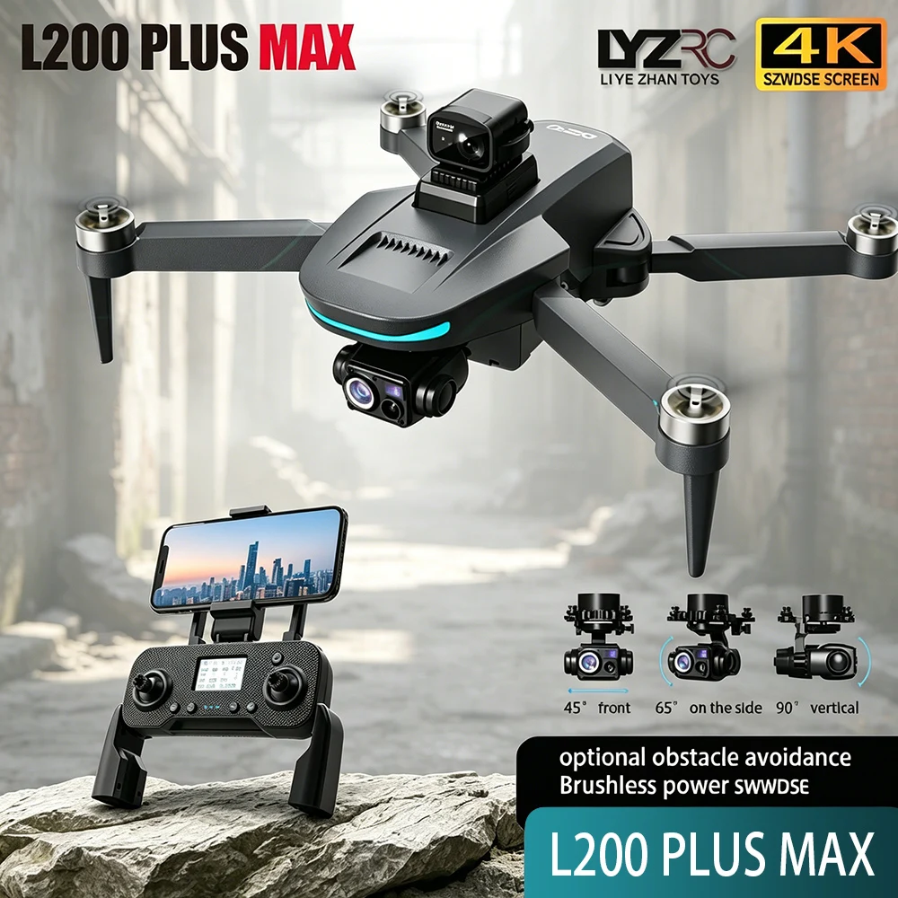 

L200 PLUS GPS Drone 5G WIFI Professional 8K 3-axis Gimbal Aerial Brushless Obstacle Avoidance HD Dual Camera Security Drone Toys