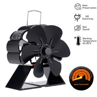 Mini Stove Fan 6 Blade Heat Powered Fireplace Fan Log Wood Burner Eco Quiet Stove Fan Heater Home Efficient Heat Distribution