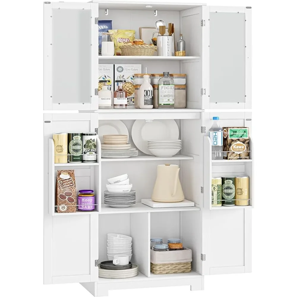 

67" Kitchen Pantry Cabinet, Tall Storage Cabinet with Storage Pantry Door, Freestanding Kitchen Cupboard, White