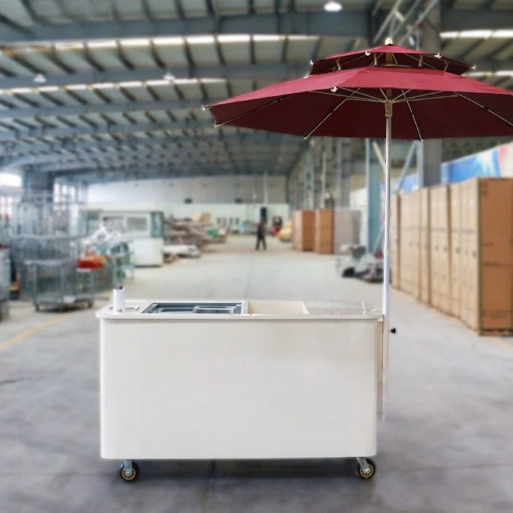 Ice cream trolley Mobile Juice trolley Popsicle display Commercial ice cream for sale