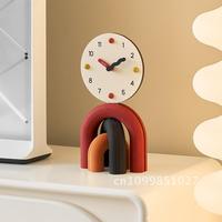 Wozoom Quasi-Jewelry Desktop Clock Nordic Style Living Room TV Cabinet Entrance Decor Battery Operated Simple Design Home Decor