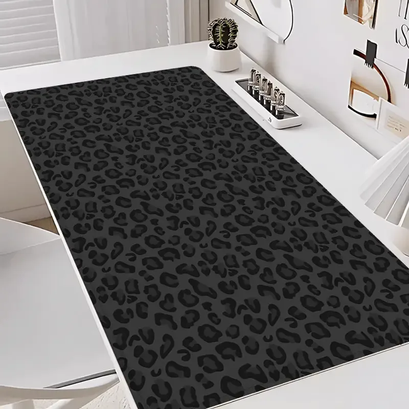 

Black Leopard Print Mouse Pad Large Rubber Anti-slip PC Desk Accessories Mousepad for Offices and Gamer Keyboard Mats Decor Mat