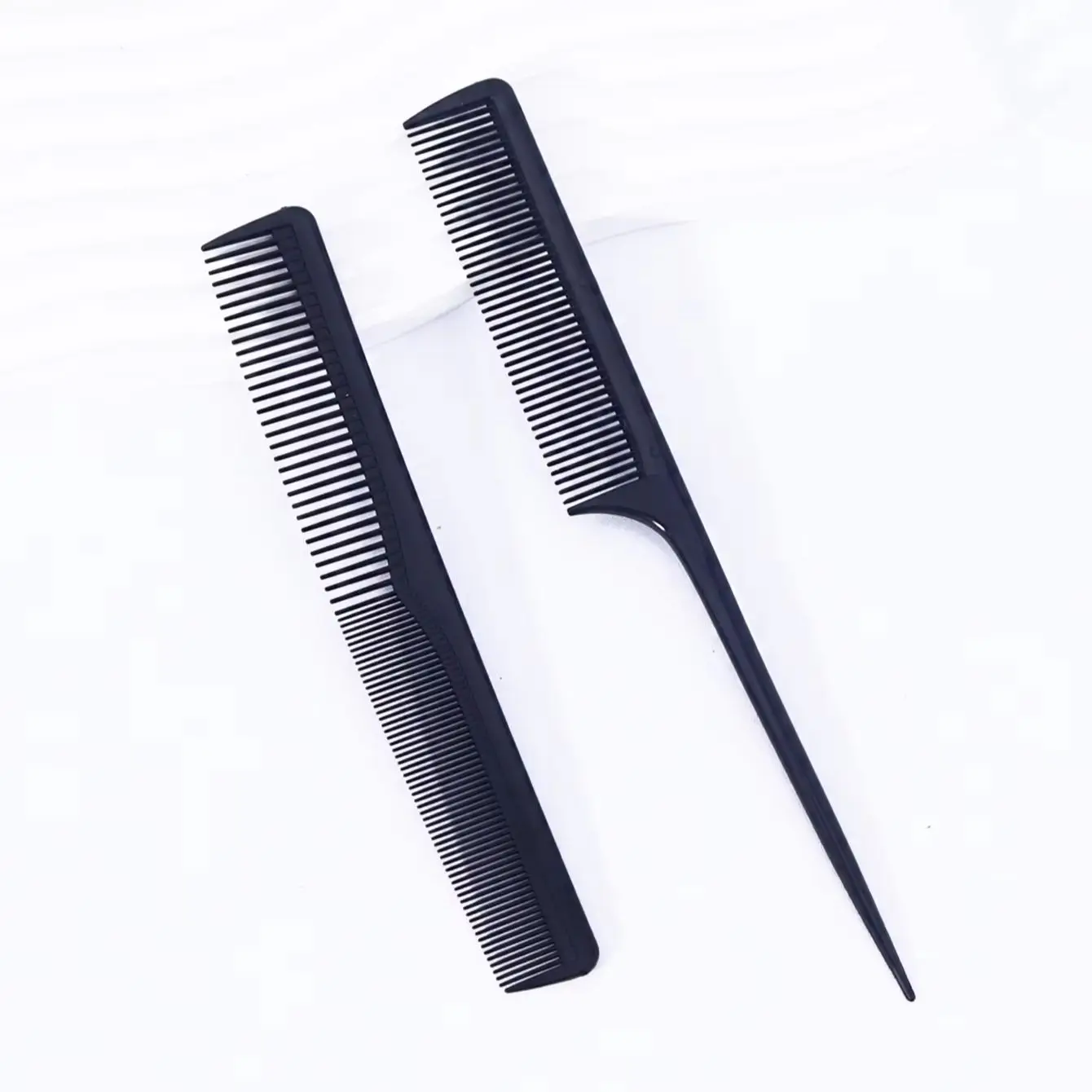 Set di pettini a denti fini in fibra di carbonio da 2 pezzi, materiale PP durevole, adatto a tutti i tipi di capelli Speciale per parrucche di capelli veri