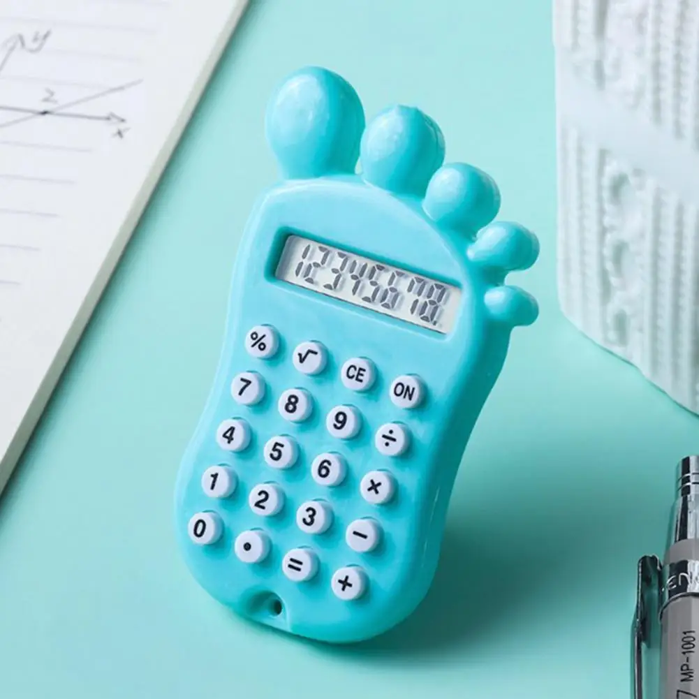 Calculator with High-quality Material Corner Calculator Adorable Foot Shape Calculator with 8 Digit Lcd Screen Silicone Buttons