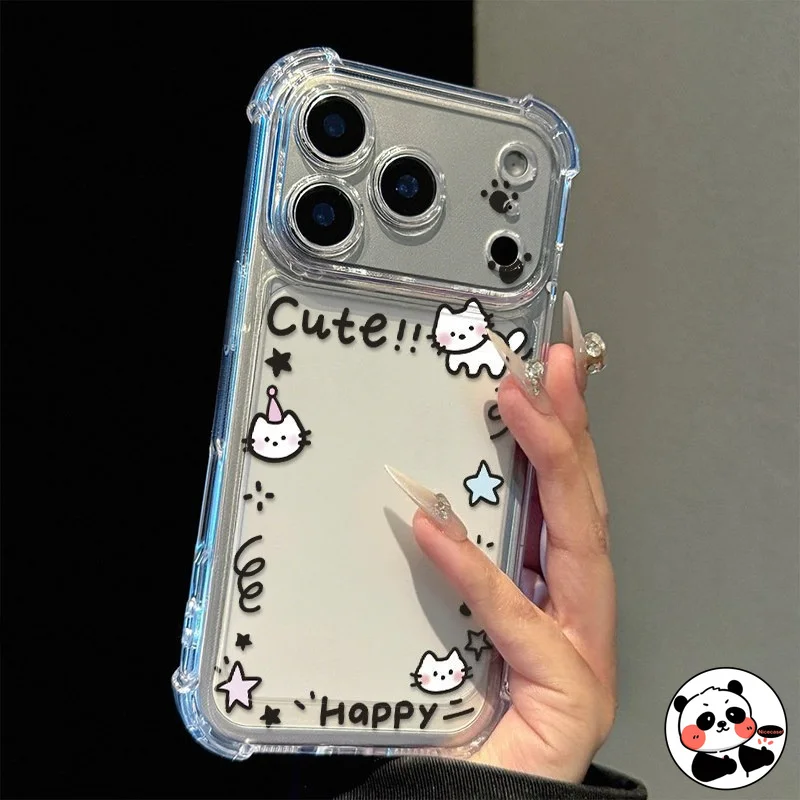 Cute Kitty Clear Phone Case For Google Pixel 11 10A 10 9A 9 8A 8 7 7A 6 Pro XL 6A 5 5A 4A 3 3A XL 4G 5G Four-Corners Soft Cover