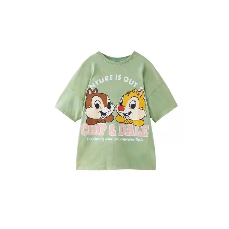 Thin Tees Children Cartoon Short-sleeved T-shirt Summer Clothing New Trendy Print O-neck Tops Girl Babies Cotton T