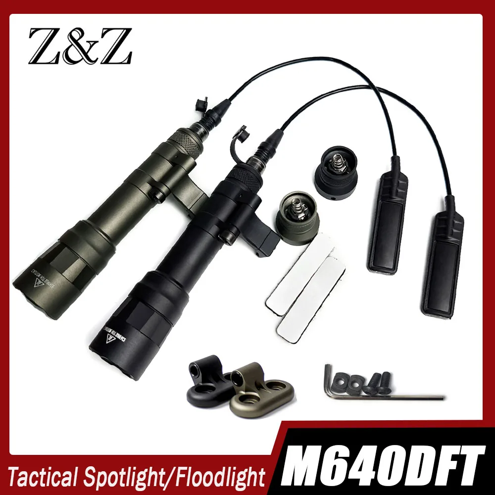 

M640DFT PRO Tactical LED Flashlight Spotlight/Floodlight Airsoft Weapons Light with Pressure Switch & Mlok Mount for 20MM Rail