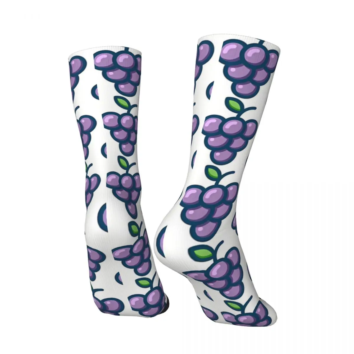 Retro Juicy Grapes Men's Socks Fruits Food Unisex Harajuku Pattern Printed Crazy Crew Sock Gift