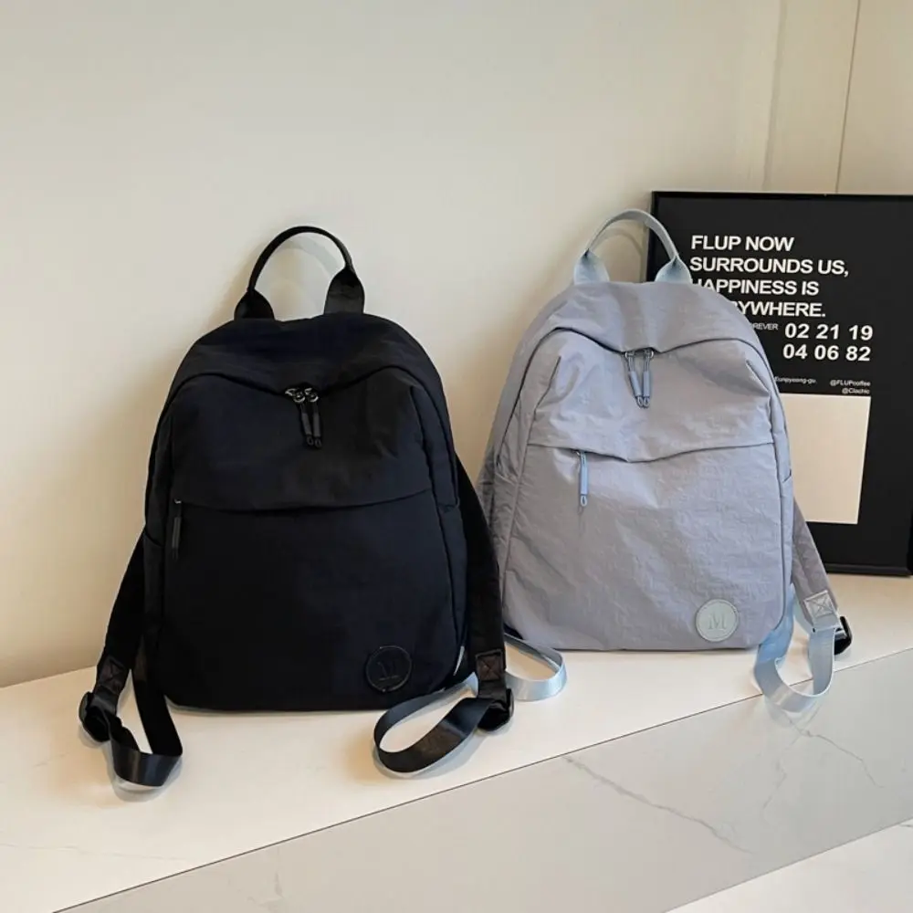 

Простой однотонный легкий рюкзак, мягкая нейлоновая сумка на плечо, большой вместительный дорожный рюкзак