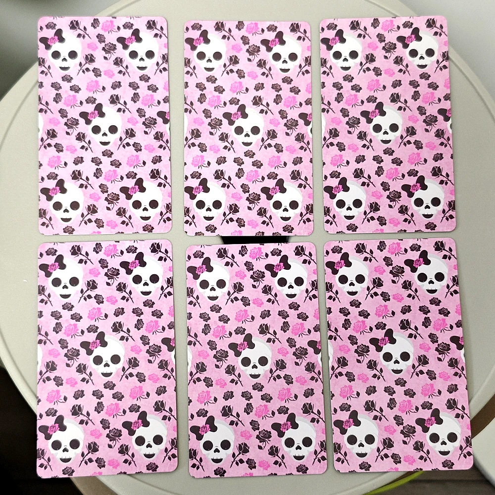 Pink Gothic Themed 10.3*6cm Tarot Cards 78 Pcs