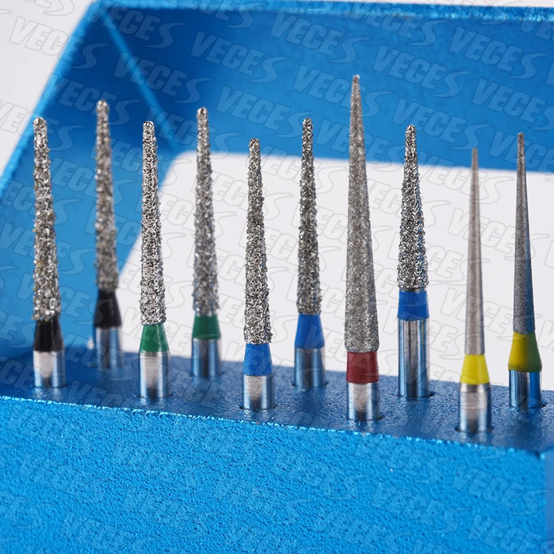 TC Type 10pcs Dental Diamond Burs Drill for High Speed Handpiece Fine Extra Fine 1.6mm Dentist Tools