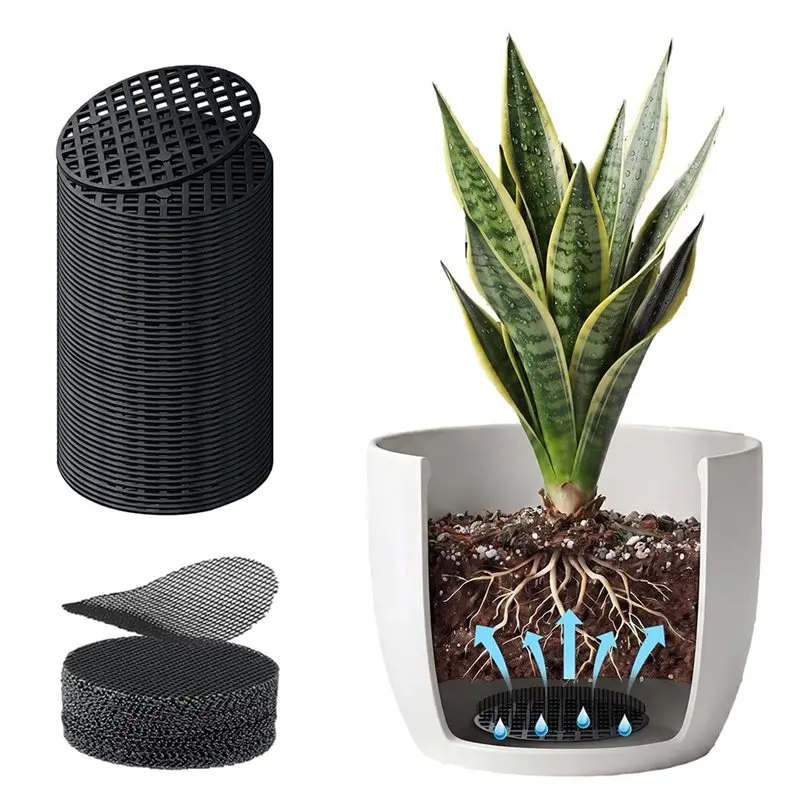 AWAH Plant Drainage Insert, 100 Mesh Screen For Planter Pots, Pot Grid Mat Pads, Bonsai Bottom Mesh For Soil Loss Prevention
