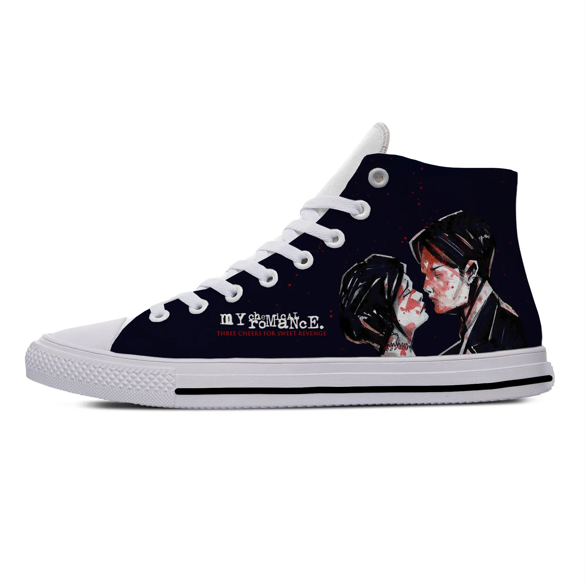 My Chemical Romance MCR Rock Band Sneakers para homens e mulheres, sapatos casuais engraçados, top alto leve, sapatos de bordo respiráveis, verão quente