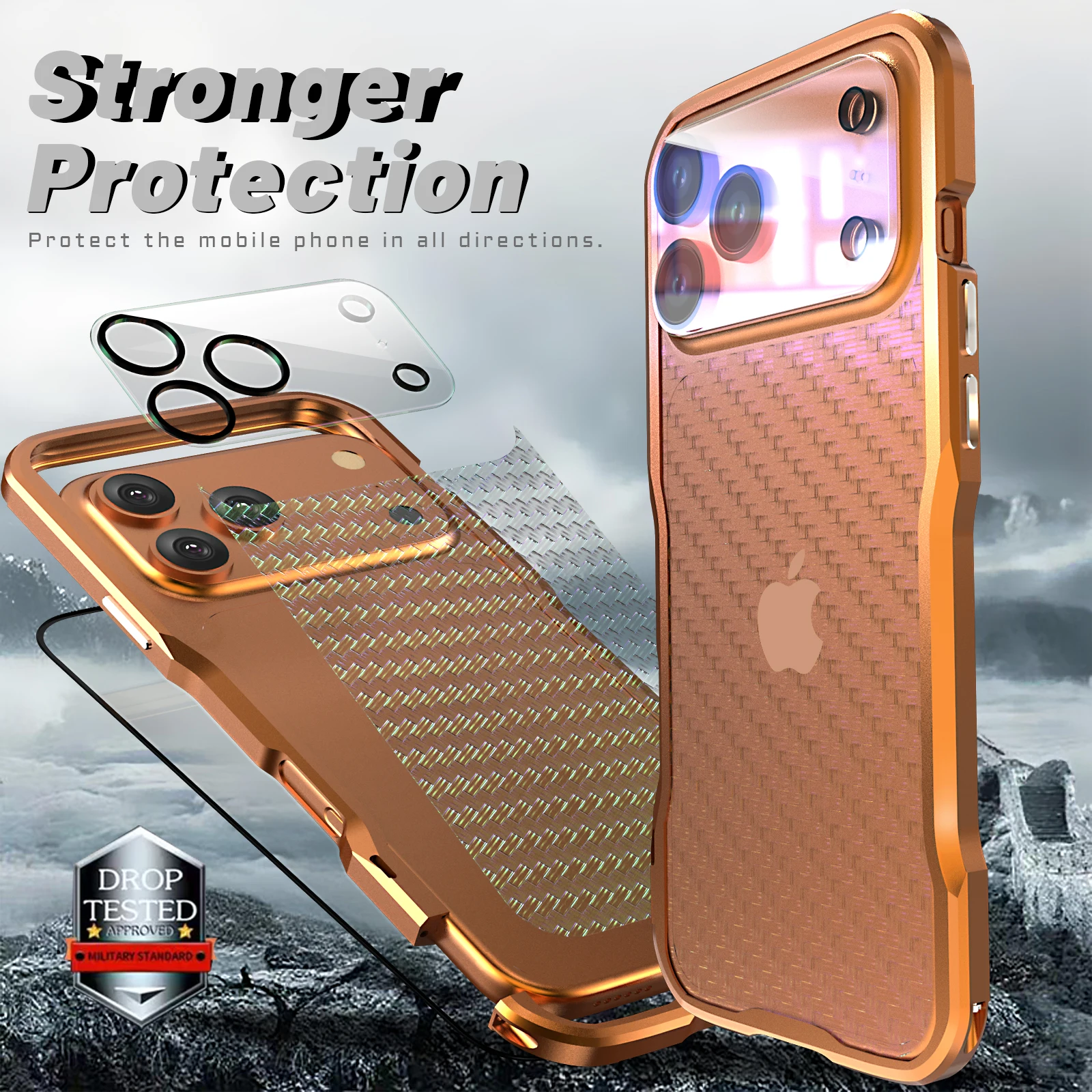 4pcs Set Luxury Aluminum Bumper Phone Case For Iphone 17 Air