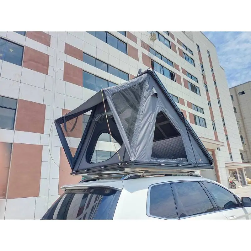 Built-In Mattress Hot Seller Expedition Triangle Rooftop Tent Hardshell Slim Aluminum Ox Fric Four-Season Quick Automatic Openin