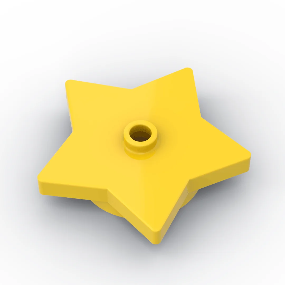 Small particle building block MOC 39611 4x4x2/3 star round plate, special assembled toy spare parts