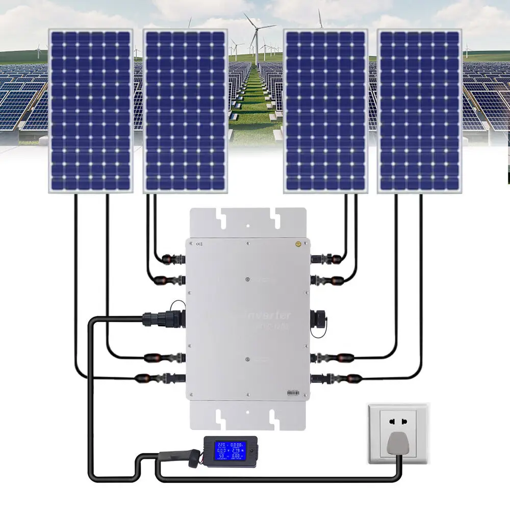 Solar Micro Inverter 1200W Grid Tie MPPT DC 22-50V to 80-160V AC 110V Safety US