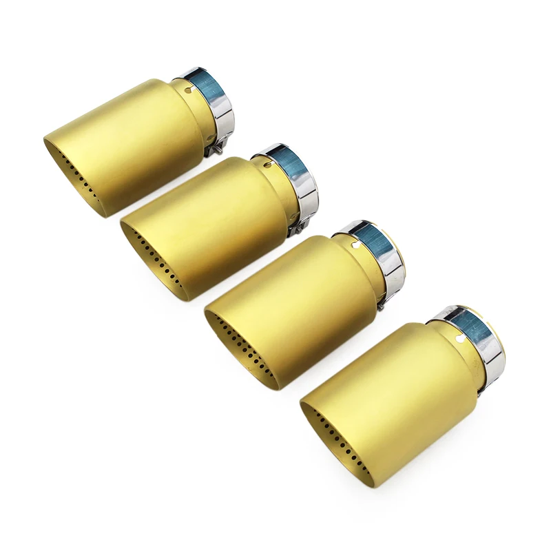 Custom Matte Golden SurfaceExhaust Tips For Various Models Stainless Steel Exhaust System Tail Throat Universal Newest Tips