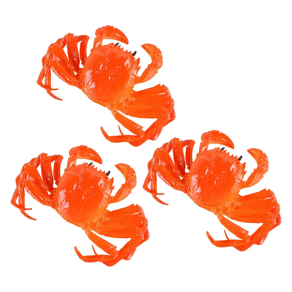 

3Pcs Lifelike Crab Simulation Realistic Plastic Sea Creature Decor for Dining Table Kitchen Party Educational Learning Playset