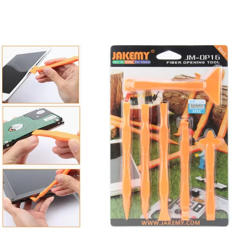 JAKEMY JM-OP16/15 6 in 1 Anti-static LCD Screen Pry Opening Tools for Mobile Phone Tablet High Toughness Prying Tools Set