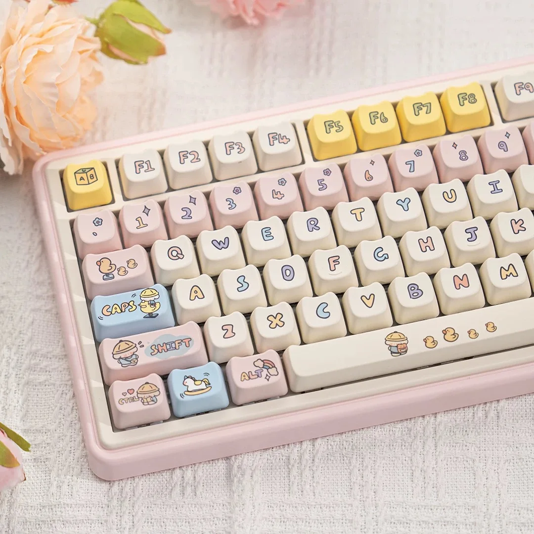 JCM MAO Profile Ear Keycaps Kindergarten Anime Cute Cat Cartoon Style Keycaps for MX Switch Gaming Mechanical Keyboard Hi 75