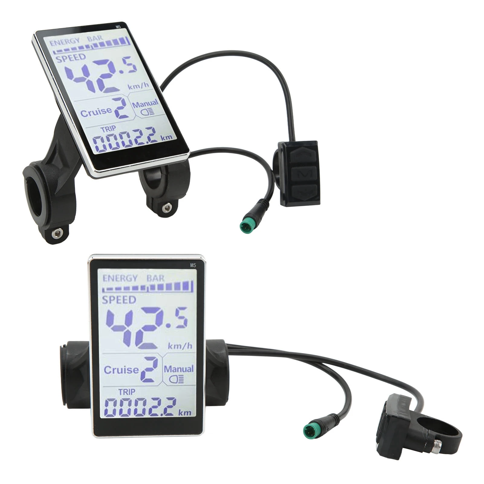 Display LCD per bici elettrica schermo LCD per Scooter 24V 36V 48V 60V 5 Pin impermeabile facile da installare ABS per la modifica