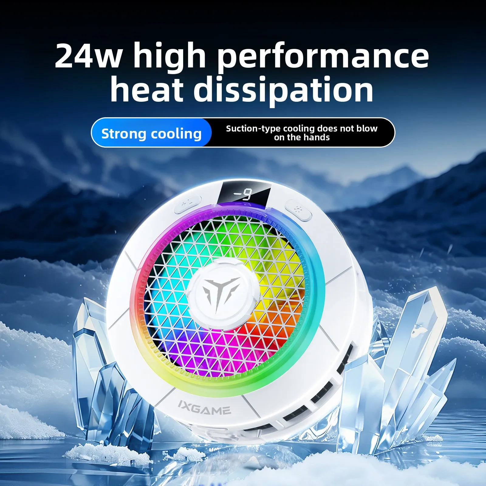 BX9 24W Air Suction Semiconductor Radiator with Magnetic Back Clip Smart Constant Temperature Phone Cooler for Mobile Devices