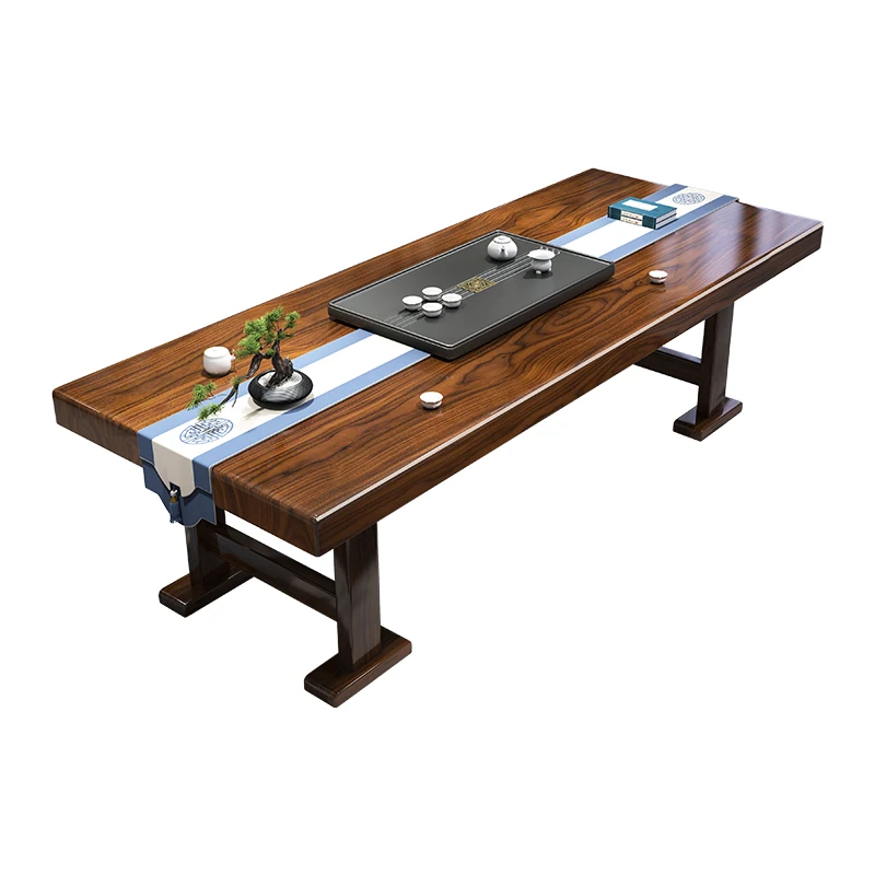 

Solid wood large board tea table and chair combination office home set integrated zen tea table