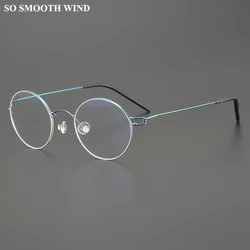 Denmark Brand Round Screwless Glasses Frame Men Women Titanium Eyeglasses Air Rim Frames Circle Spectacles Eyewear Ultra-light