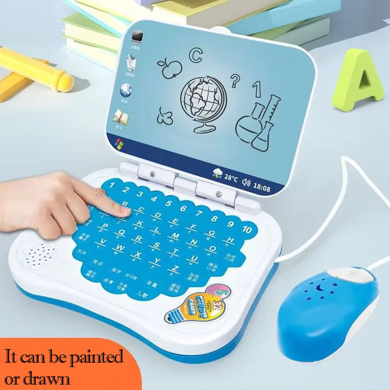 English Learning Small Laptop Toy for Kids. Boys and Girls Computer for Aphabet ABC.Numbers.Words.Spelling.Maths.Music